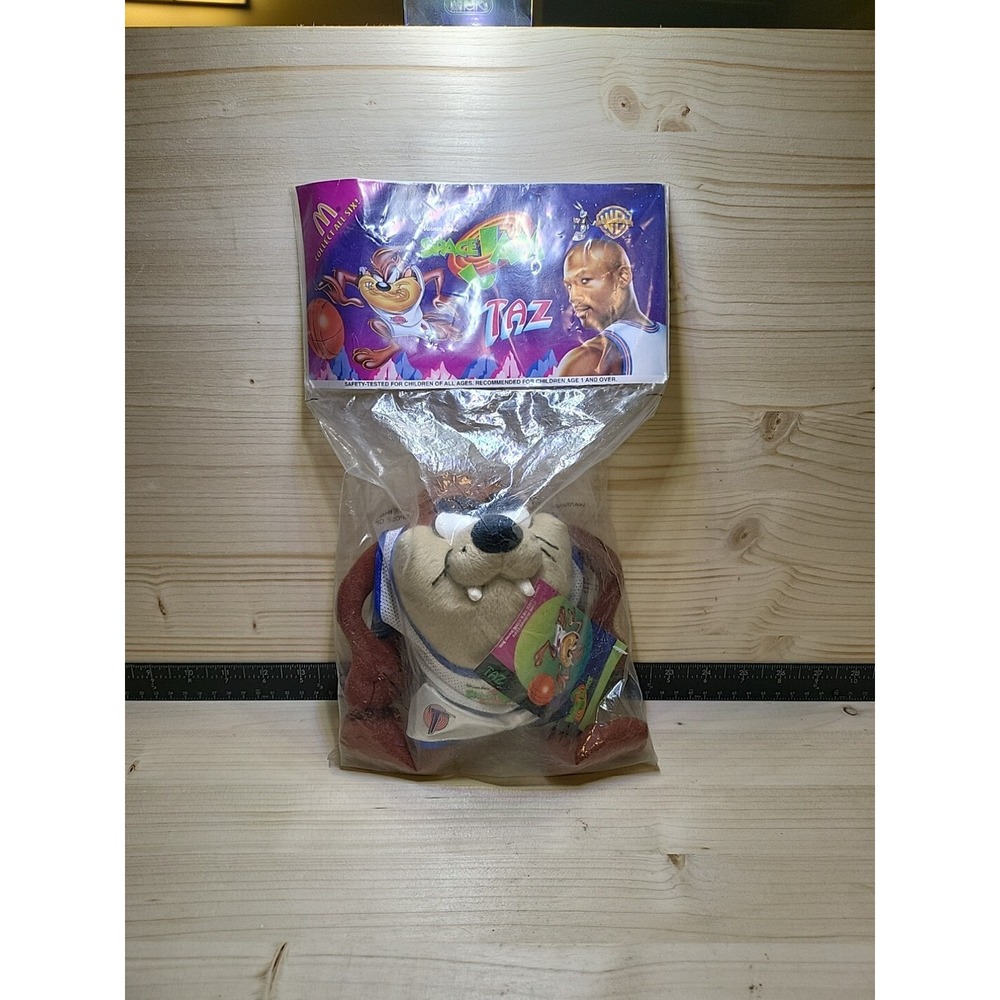 Space Jam Tasmanian Devil Taz 1996 McDonalds Plush 8" Figure Still Sealed Rare!